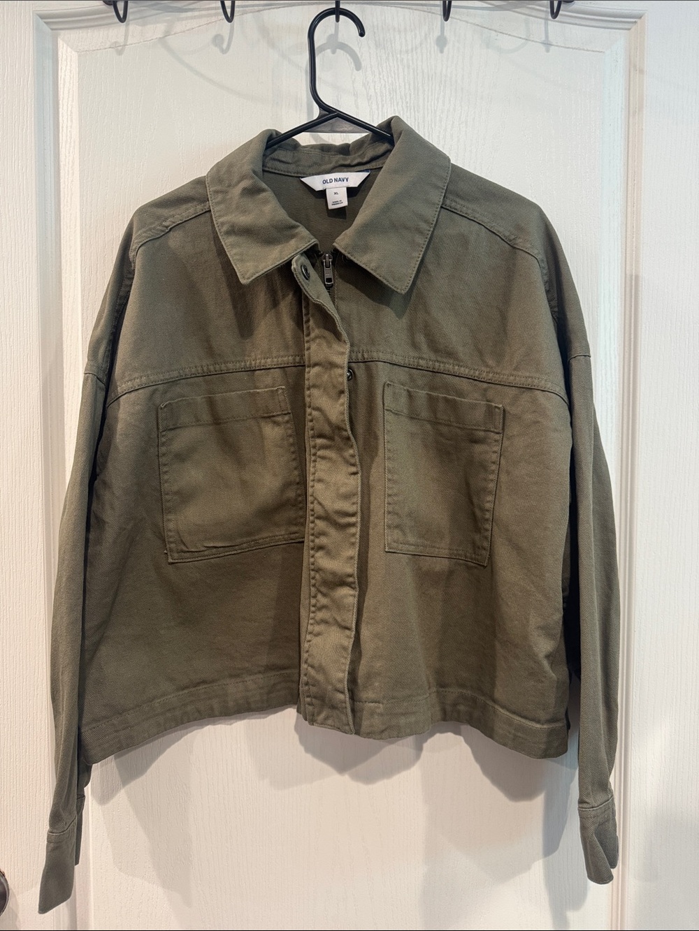 Old Navy Olive Green Cropped Utility Jacket Women’s XL NWOT
